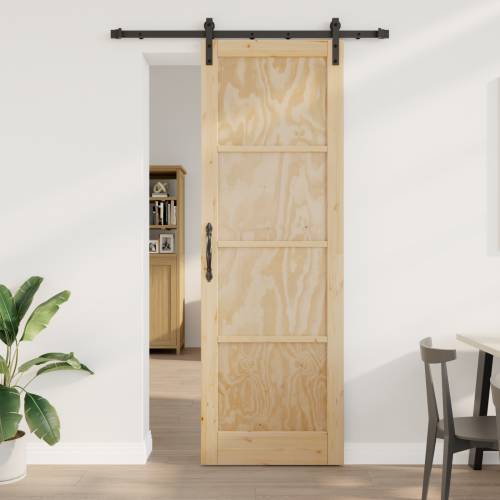 Klizna vrata s hardverskim setom 78x232 cm od čvrste borovine Cijena