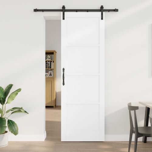 Klizna vrata s setom hardvera bijela 78x232 cm čvrsto drvo bor Cijena