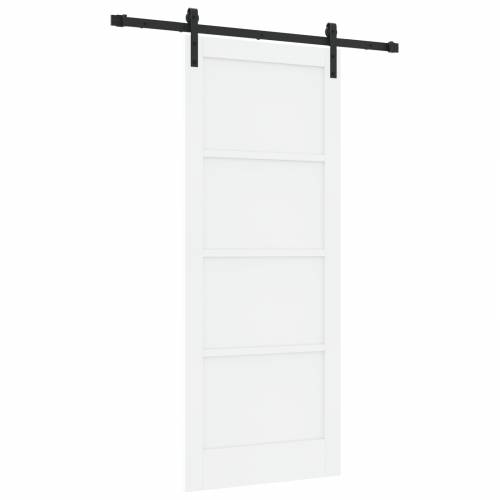 Klizna vrata s hardverskim kompletom bijela 83x202 cm čvrsto drvo bor Cijena