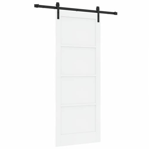 Klizna Vrata sa Setom Opreme Bijela 83x211 cm Čvrsto Drvo Bor Cijena