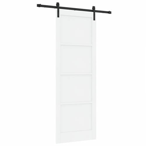 Klizna vrata s setom hardvera bijela 83x232 cm od punog bora Cijena