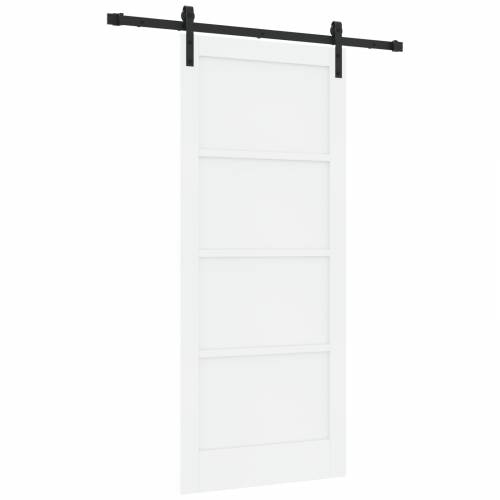 Klizna vrata s kompletnom opremom Bijela 86x198.5 cm Čvrsta borovina Cijena