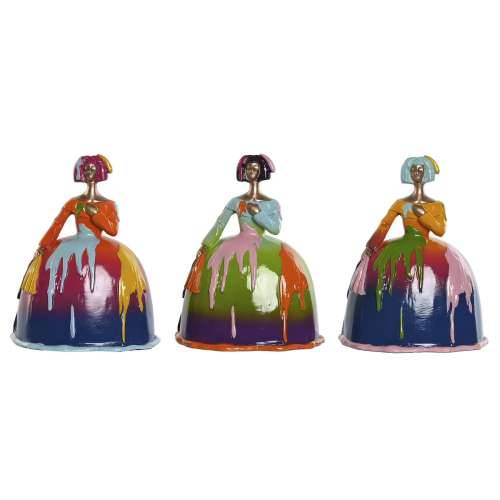Ukrasna figura Home ESPRIT Pisana Dama 17 x 13 x 21 cm (3 kom.) Cijena