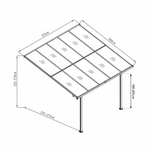 Westmann - Aluminijska nadstrešnica za terasu Bruce 3m | Bijela | 300x313x270 cm - BRANDED IN GERMANY Cijena
