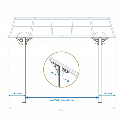 Westmann - Aluminijska nadstrešnica za terasu Bruce 3m | Bijela | 300x313x270 cm - BRANDED IN GERMANY Cijena