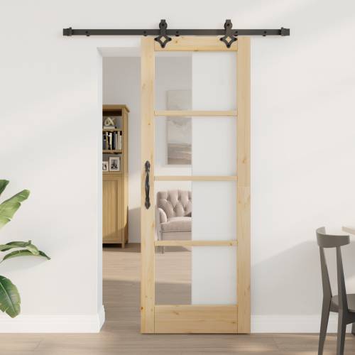 klizna vrata s hardverskim setom 73.5x198.5 cm od čvrstog bora Cijena