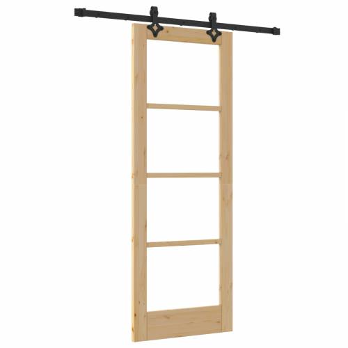 klizna vrata s hardverskim setom 73.5x198.5 cm od čvrstog bora Cijena