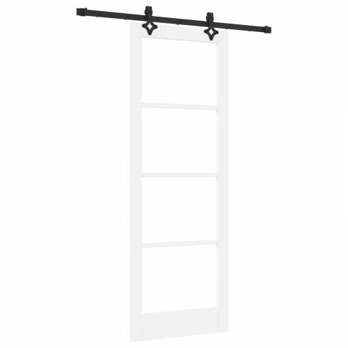 Klizna vrata s kompletnim setom hardvera Bijela 78x211 cm Masivno drvo bor Cijena