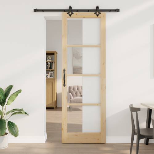 Klizna Vrata s Hardverom 78x232 cm Izrađeno od Čvrstog Borovog Drveta Cijena