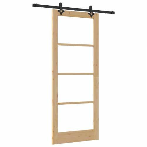 klizna vrata s kompletnim hardverskim setom 86x211 cm od masivnog drveta borovine Cijena