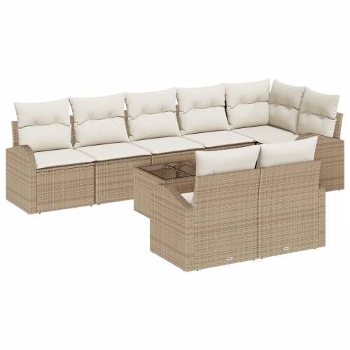 set od 9 komada garniture za vrt s jastučićima smeđa poli ratan Cijena