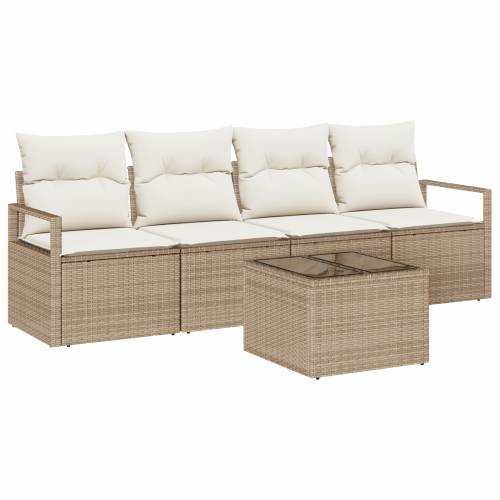 5 komada vrtni sofa set s jastučićima bež poli ratan Cijena
