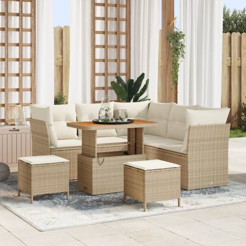 8 komadni vrtni sofa set s jastučićima bež PE ratan akacija Cijena