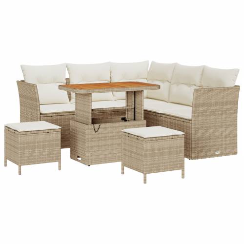 8 komadni vrtni sofa set s jastučićima bež PE ratan akacija Cijena