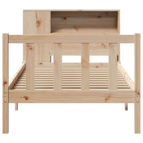 Krevet s regalom za knjige bez madraca 90x190 cm od borovine - Prirodna 90 x 190 cm Cijena