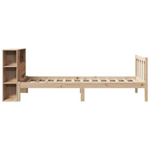 Krevet s regalom za knjige bez madraca 90x190 cm od borovine - Prirodna 90 x 190 cm Cijena