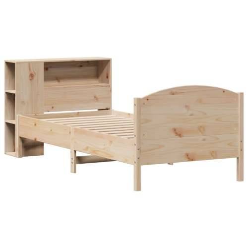 Krevet s regalom za knjige bez madraca 90x200 cm od borovine - Prirodna 90 x 200 cm Cijena