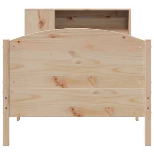 Krevet s regalom za knjige bez madraca 90x200 cm od borovine - Prirodna 90 x 200 cm Cijena