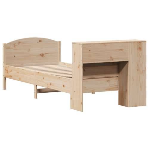 Krevet s regalom za knjige bez madraca 90x200 cm od borovine - Prirodna 90 x 200 cm Cijena