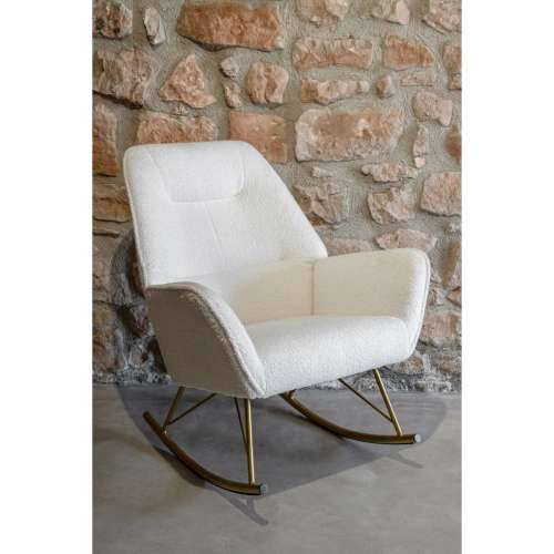 Naslonjač za ljuljanje Home ESPRIT Bijela zlatan Poliester Metal 73 x 75 x 97 cm Cijena