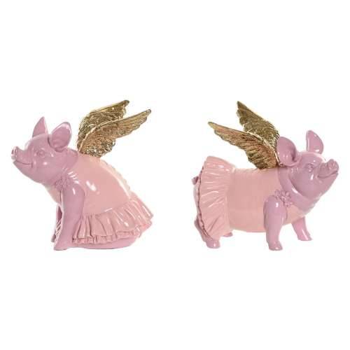 Ukrasna figura Home ESPRIT Roza Svinja 19 x 11 x 17 cm (2 kom.) Cijena