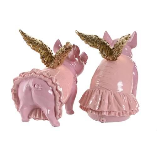 Ukrasna figura Home ESPRIT Roza Svinja 19 x 11 x 17 cm (2 kom.) Cijena
