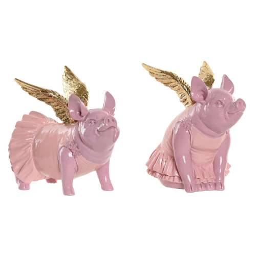 Ukrasna figura Home ESPRIT Roza Svinja 19 x 11 x 17 cm (2 kom.) Cijena