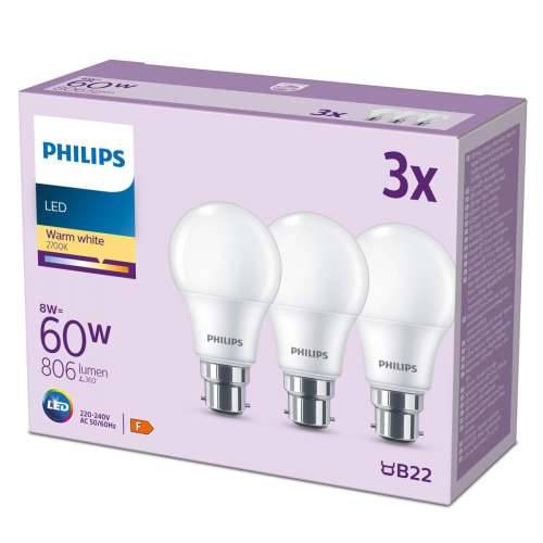 LED žarulja Philips 60 W Mat Toplo bijela F 8 W 60 W B22 3 kom. (2700 K) Cijena