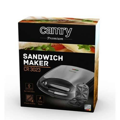 Aparat za sendviče Camry CR 3023 Crna Siva Srebrna 1100 W 1500 W Cijena