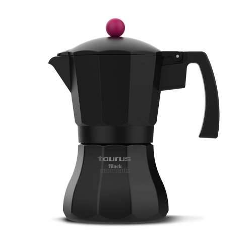 Talijanska Moka za Kavu Taurus Black Moments 3 Crna Aluminij 3 Tasītes Cijena