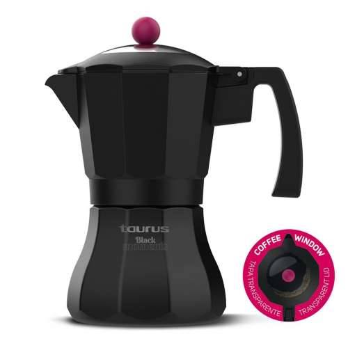 Talijanska Moka za Kavu Taurus Black Moments 3 Crna Aluminij 3 Tasītes Cijena
