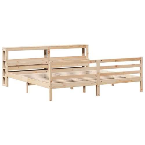 Okvir kreveta s uzglavljem 200 x 200 cm od masivne borovine - Prirodna 200 x 200 cm Cijena