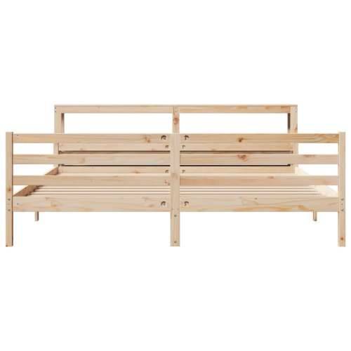 Okvir kreveta s uzglavljem 200 x 200 cm od masivne borovine - Prirodna 200 x 200 cm Cijena