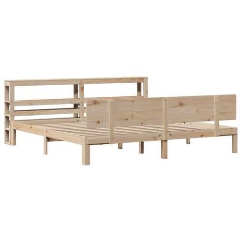 Okvir kreveta s uzglavljem 200 x 200 cm od masivne borovine - Prirodna 200 x 200 cm Cijena