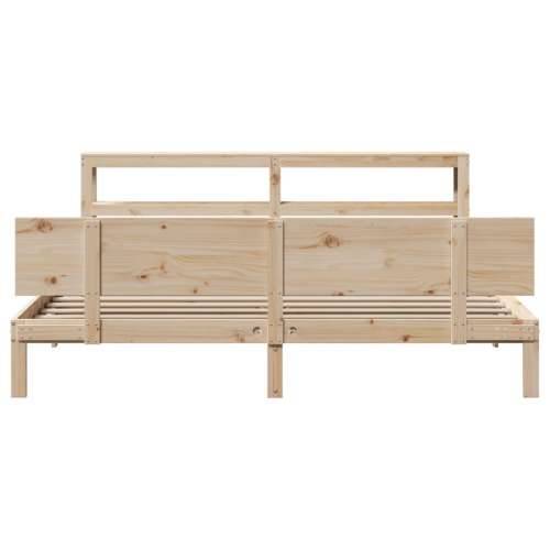 Okvir kreveta s uzglavljem 200 x 200 cm od masivne borovine - Prirodna 200 x 200 cm Cijena