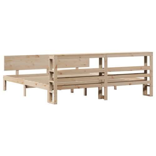 Okvir kreveta s uzglavljem 200 x 200 cm od masivne borovine - Prirodna 200 x 200 cm Cijena
