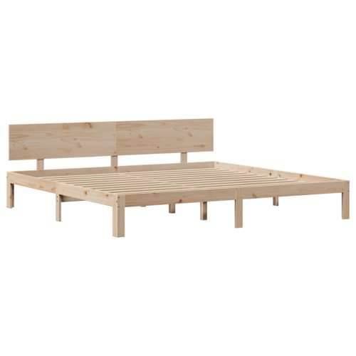 Okvir kreveta s uzglavljem 200 x 200 cm od masivne borovine - Prirodna 200 x 200 cm Cijena