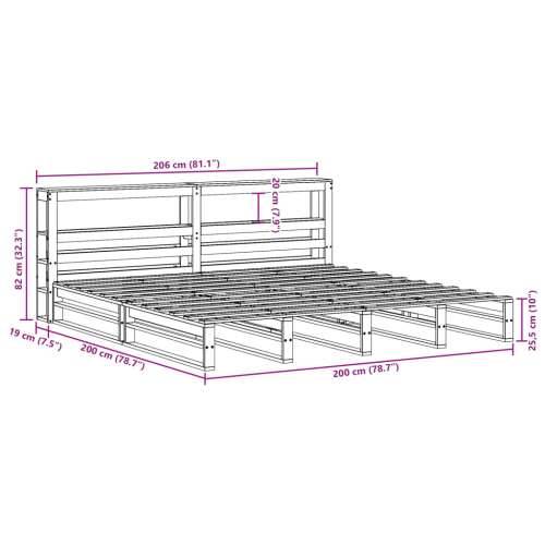 Okvir kreveta bez madraca 200 x 200 cm od masivne borovine - Prirodna 200 x 200 cm Cijena