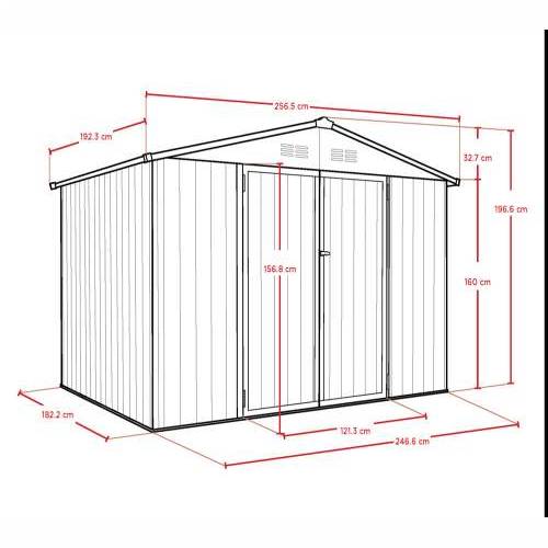 Westmann - Metalna kućica Minor 86 - 247x182x197 cm (ŠxDxV) - BRANDED IN GERMANY Cijena