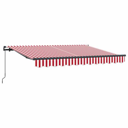 Ručno uvučeni suncobran crveno-bijeli 350x200 cm Cijena