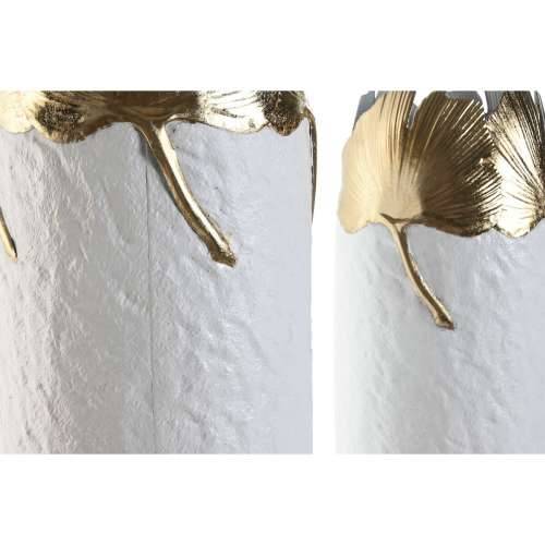 Set od 3 Vaze Home ESPRIT Bijela zlatan Metal 21 x 21 x 55 cm (3 Dijelovi) Cijena