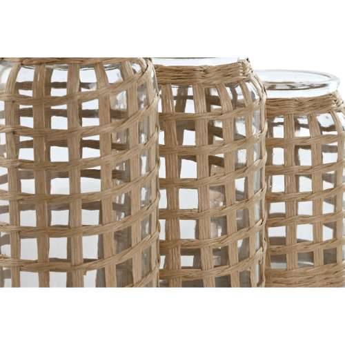 Set od 3 Vaze Home ESPRIT Prirodno Kristal 11 x 11 x 21 cm (3 Dijelovi) Cijena