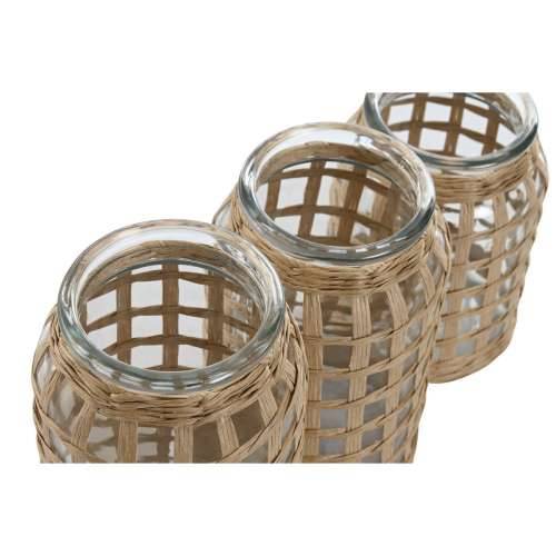 Set od 3 Vaze Home ESPRIT Prirodno Kristal 11 x 11 x 21 cm (3 Dijelovi) Cijena