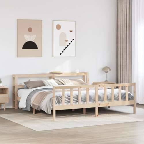 Okvir kreveta bez madraca 200 x 200 cm od masivne borovine - Prirodna 200 x 200 cm Cijena
