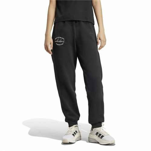 Dlhé športové nohavice Adidas Signature Graphic Print Fleece Loose Crna Dama Cijena