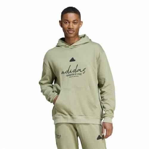 Muška Majica s Kapuljačom Adidas Brand Love French Terry Hoodie Zelena Svetlozelený Cijena