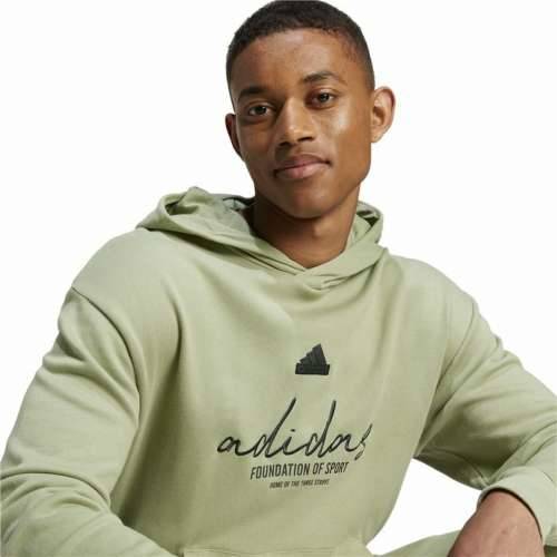 Muška Majica s Kapuljačom Adidas Brand Love French Terry Hoodie Zelena Svetlozelený Cijena