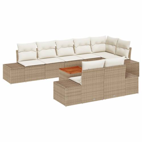 set od 9 vrtnih sofa s jastuком Bež Poli ratan Akacija Cijena
