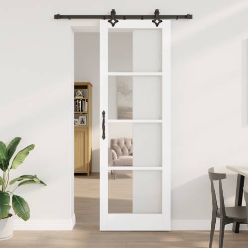 Klizna Vrata s Priborom Bijela 78x232 cm Čvrsto Drvo Borovina Cijena