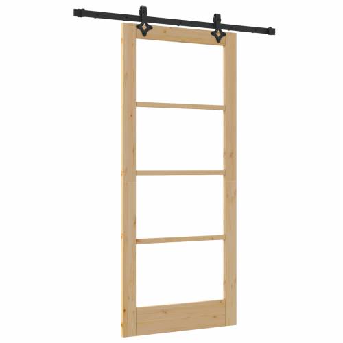 Klizna Vrata s Setom Pribora 86x198.5 cm Puno Drvo Bor Cijena